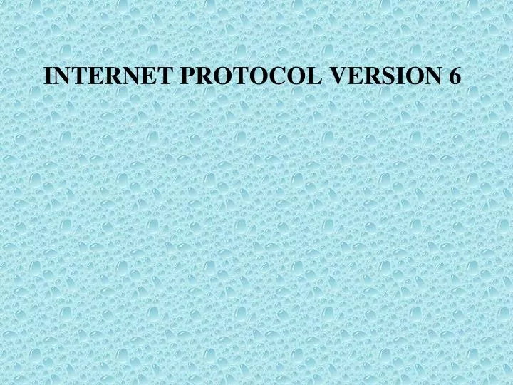 internet protocol version 6