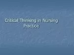 Critical Thinking in Nursing Practice - slide 1