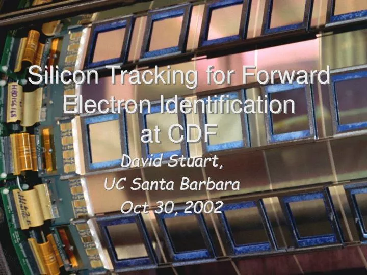 silicon tracking for forward electron identification at cdf