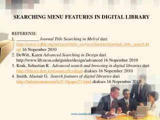 SEARCHING MENU FEATURES IN DIGITAL LIBRARY