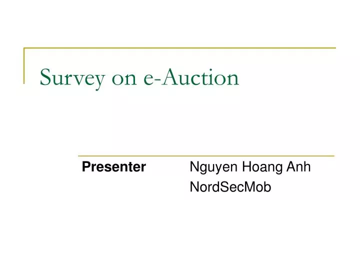 survey on e auction