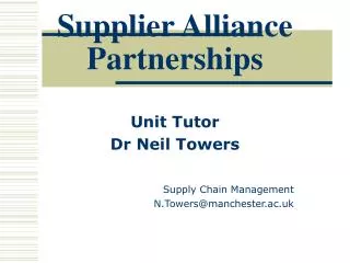 Supplier Alliance Partnerships