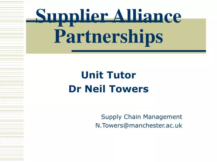supplier alliance partnerships