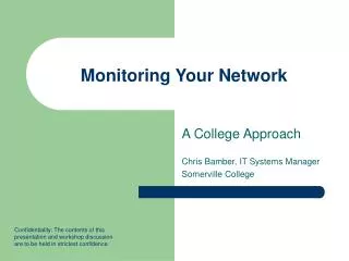Monitoring Your Network