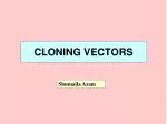 CLONING VECTORS - slide 1