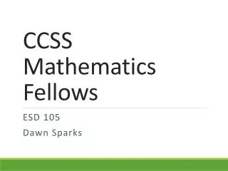 CCSS Mathematics Fellows