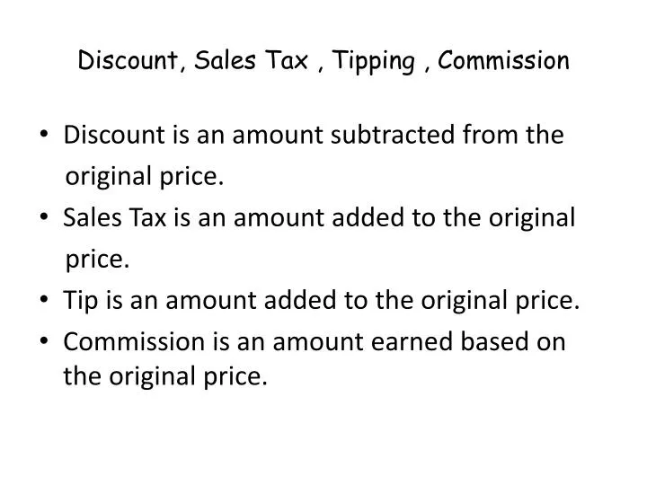 discount sales tax tipping commission