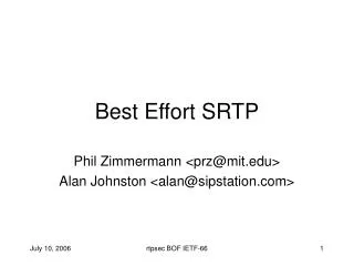 Best Effort SRTP