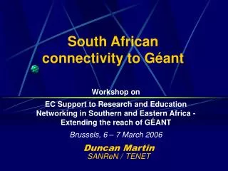 South African connectivity to Géant