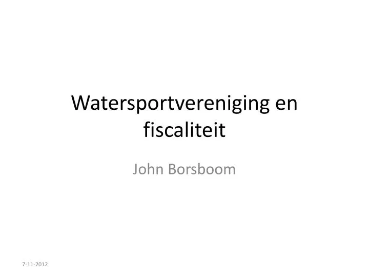 watersportvereniging en fiscaliteit