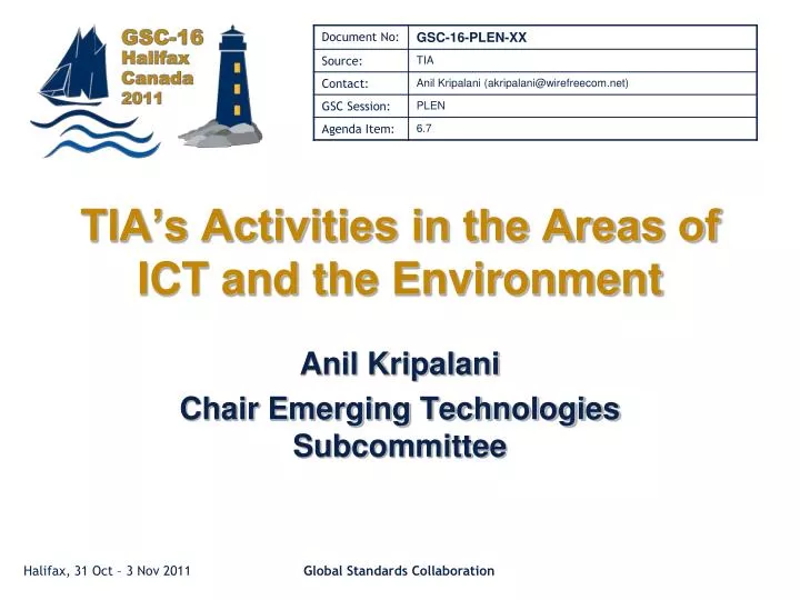 tia s activities in the areas of ict and the environment