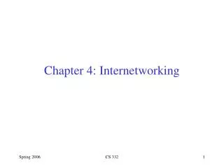 Chapter 4: Internetworking