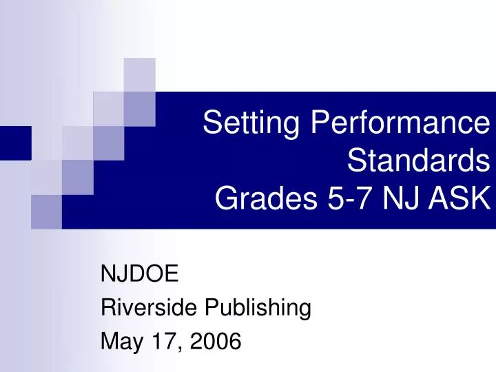 setting performance standards grades 5 7 nj ask