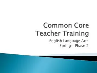 Common Core Teacher Training
