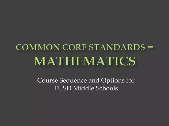 common core standards mathematics