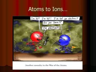 Atoms to Ions…