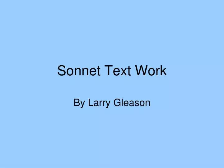 sonnet text work