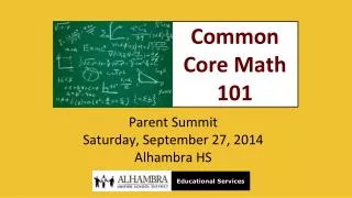 Common Core Math 101