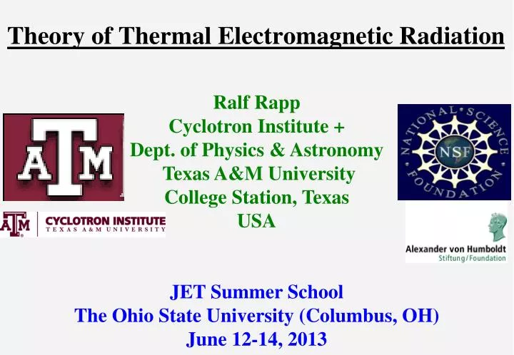 theory of thermal electromagnetic radiation
