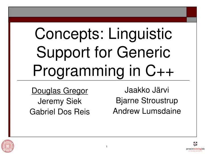 concepts linguistic support for generic programming in c