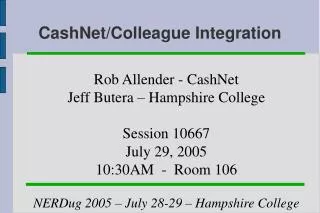 CashNet/Colleague Integration