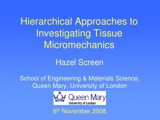 Hierarchical Approaches to Investigating Tissue Micromechanics
