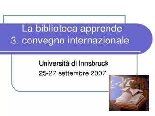 La biblioteca apprende 3. convegno internazionale