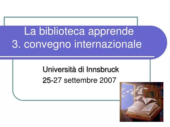 la biblioteca apprende 3 convegno internazionale