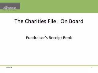 The Charities File: On Board Fundraiser’s Receipt Book
