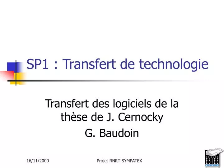 sp1 transfert de technologie