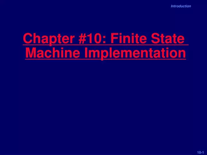 chapter 10 finite state machine implementation