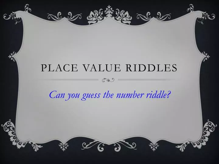 place value riddles