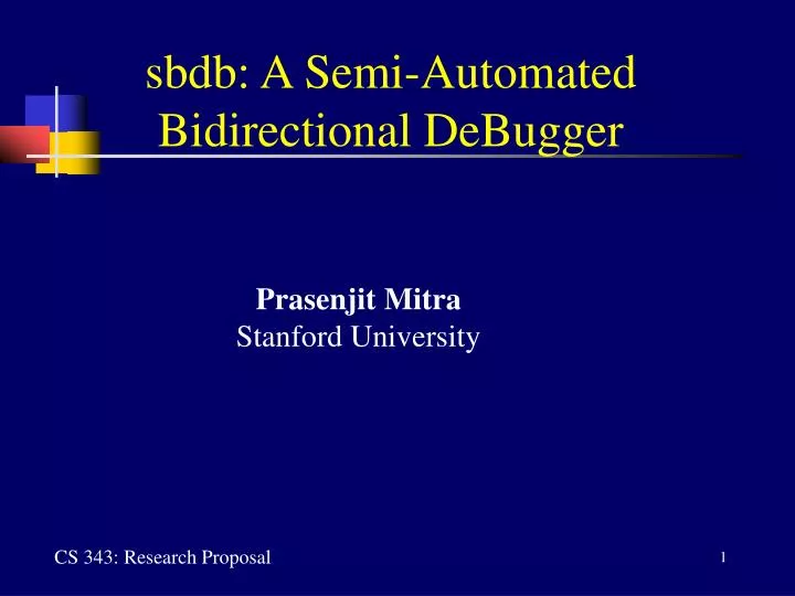 sbdb a semi automated bidirectional debugger