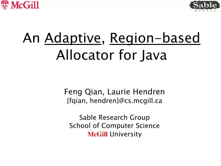 an adaptive region based allocator for java
