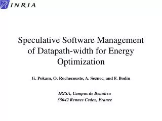 Speculative Software Management of Datapath-width for Energy Optimization