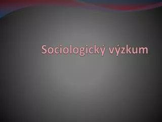 Sociologický výzkum