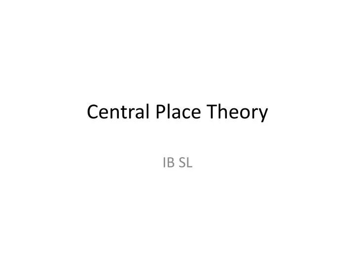 central place theory