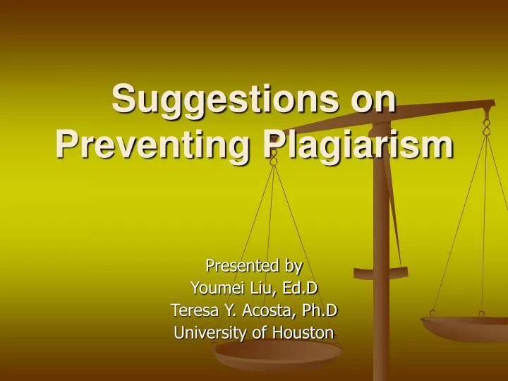 suggestions on preventing plagiarism