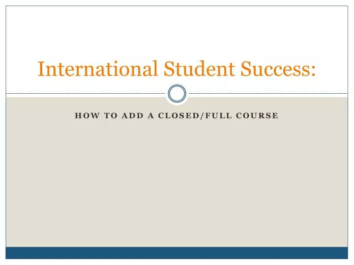international student success