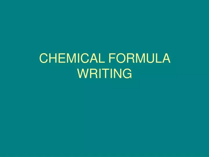 chemical formula writing
