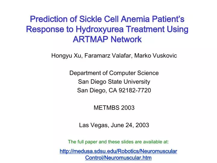 prediction of sickle cell anemia patient s response to hydroxyurea treatment using artmap network
