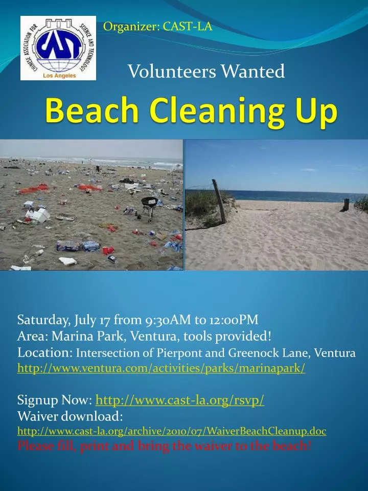 beach cleaning up
