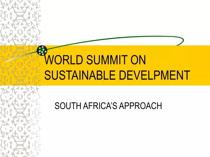 world summit on sustainable develpment
