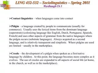 Contact linguistics – when languages come into contact