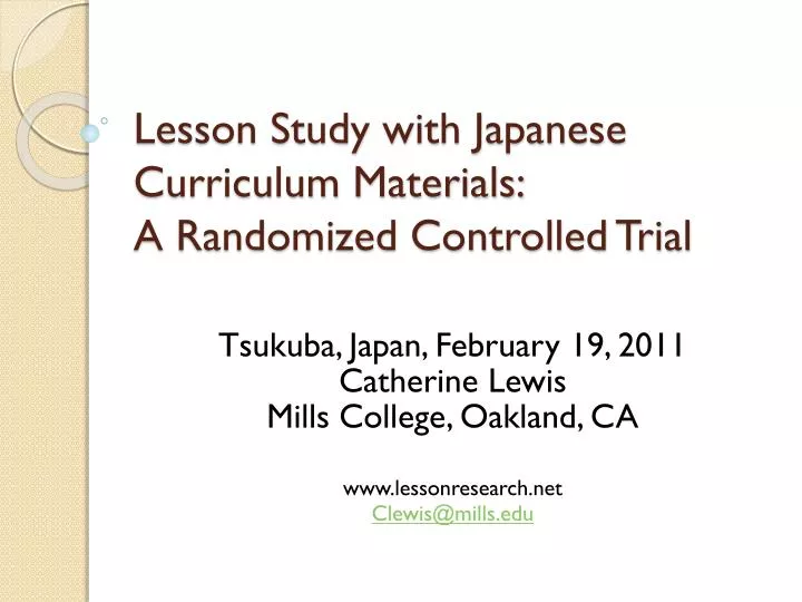 lesson study with japanese curriculum materials a randomized controlled trial