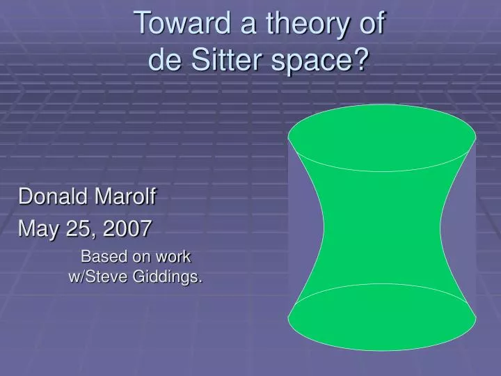 toward a theory of de sitter space