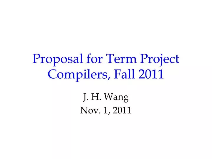 proposal for term project compilers fall 2011