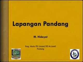 Lapangan Pandang M . Hidayat Bag. Mata FK Unand/RS M.Jamil Padang
