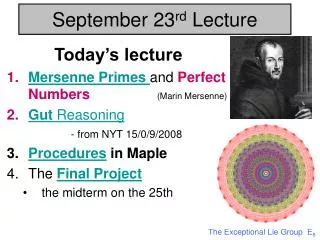 September 23 rd Lecture