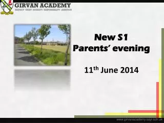 New S1 Parents’ evening 11 th June 2014